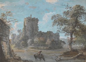 A, entrada, para, chepstow, castelo de Paul Sandby